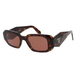 Prada PR 17WS 2AU03U Tortoise Plastic Rectangle Sunglasses Brown Mirror Lens
